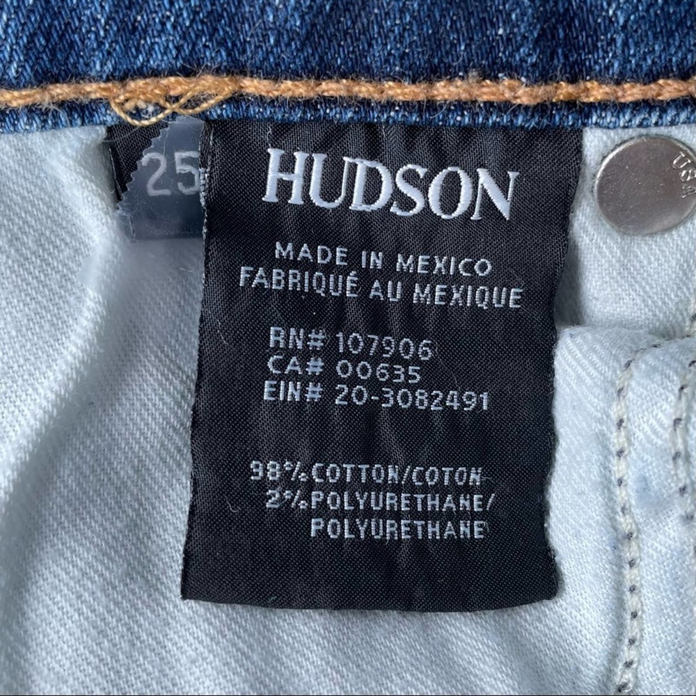 HUDSON HIGH RISE CROP HARPER BABY MEDIUM BLUE WASH DENIM JEANS - 25 - Picture 5 of 7